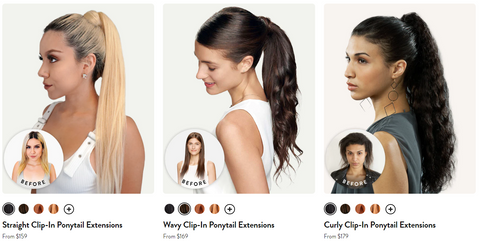 clip-in ponytail hair extensions