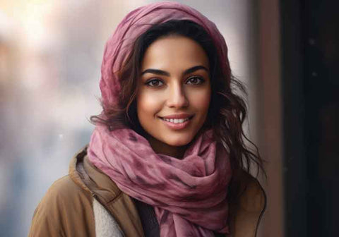 woman wearing scarf in the cold