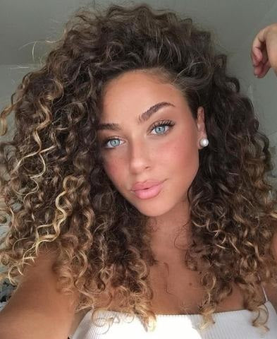 Classic curly hairstyle on model