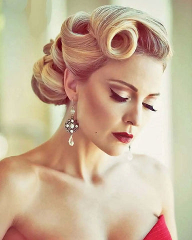 Victory Rolls Wedding Hairstyle