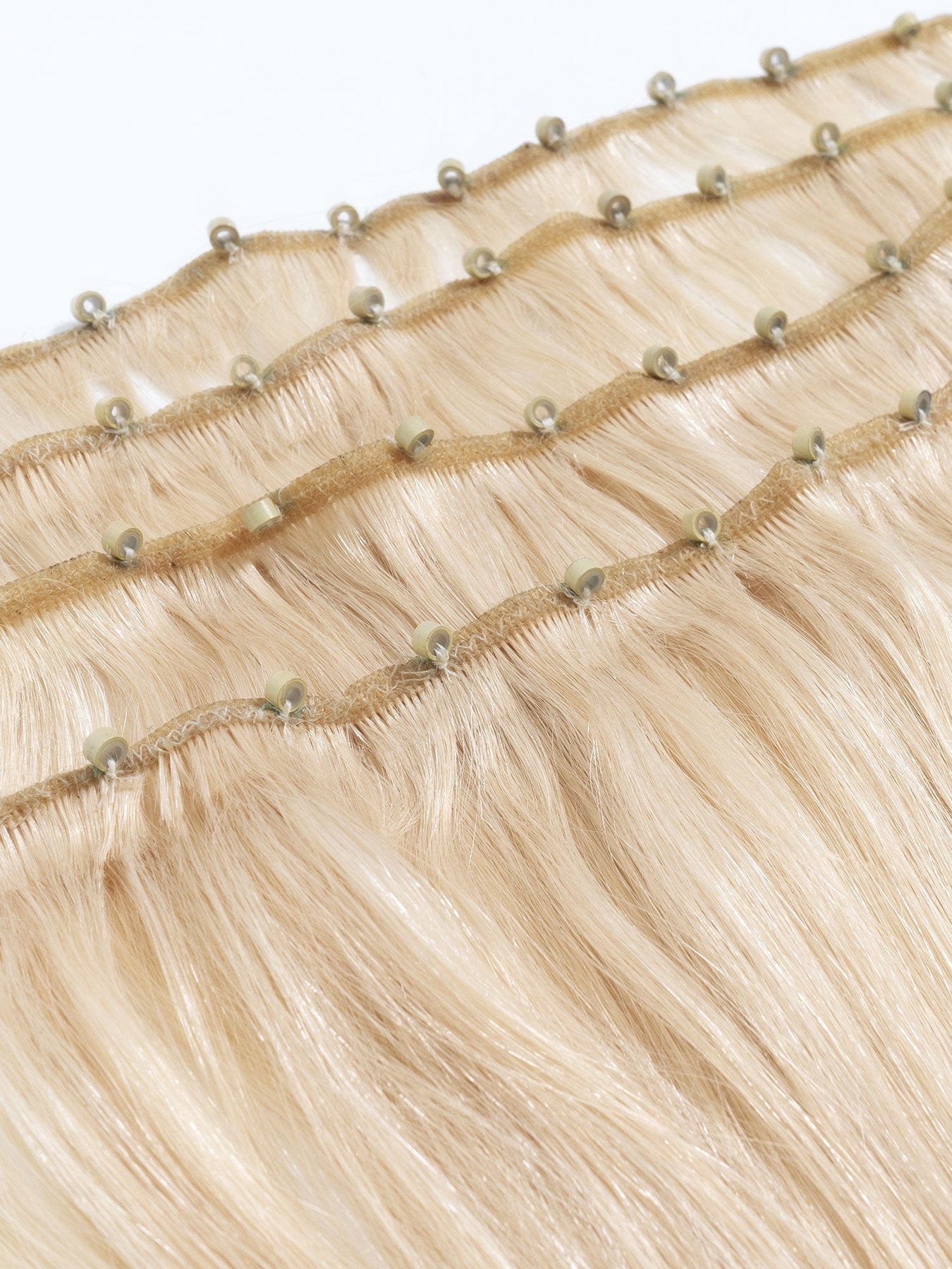 Straight Natural Beaded Weft Rows Micro Bead Hair Extensions Perfect Locks 