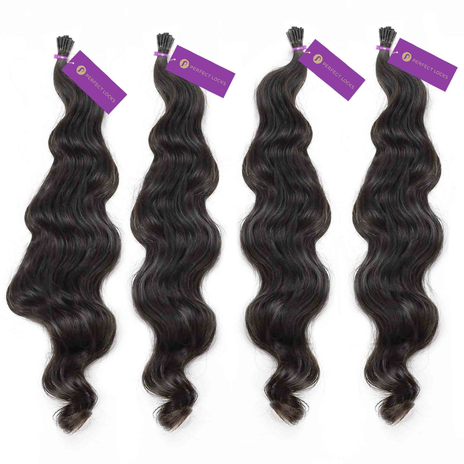 4 X Wavy Fusion I Tip Hair Extension Bundle Deal Perfect Locks 