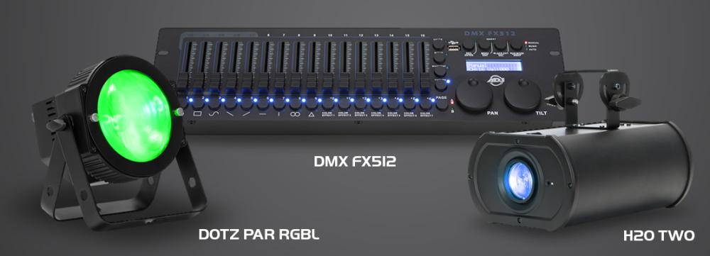 Link to the H2O Two, Data Par RGBL and DMX FX512