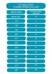 Fitting Chart for Kimberland 2.25mm Prong Collars