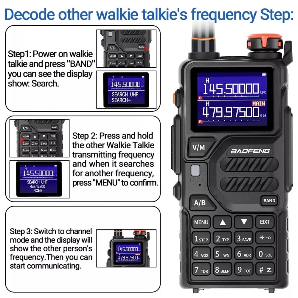 chritt-für-Schritt-Anleitung zur Frequenzdekodierung von anderen Walkie-Talkies mit dem Baofeng UV-K5 Plus