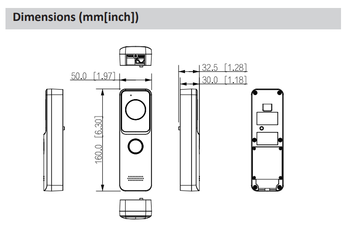 DB2X-WP Dimensions