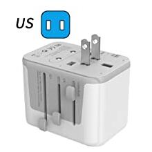 TESSAN Adaptateur de Voyage Adaptateur Universel avec 2 USB et 2 Type C,  Adaptateur Prise Universelle France vers USA Canada UK