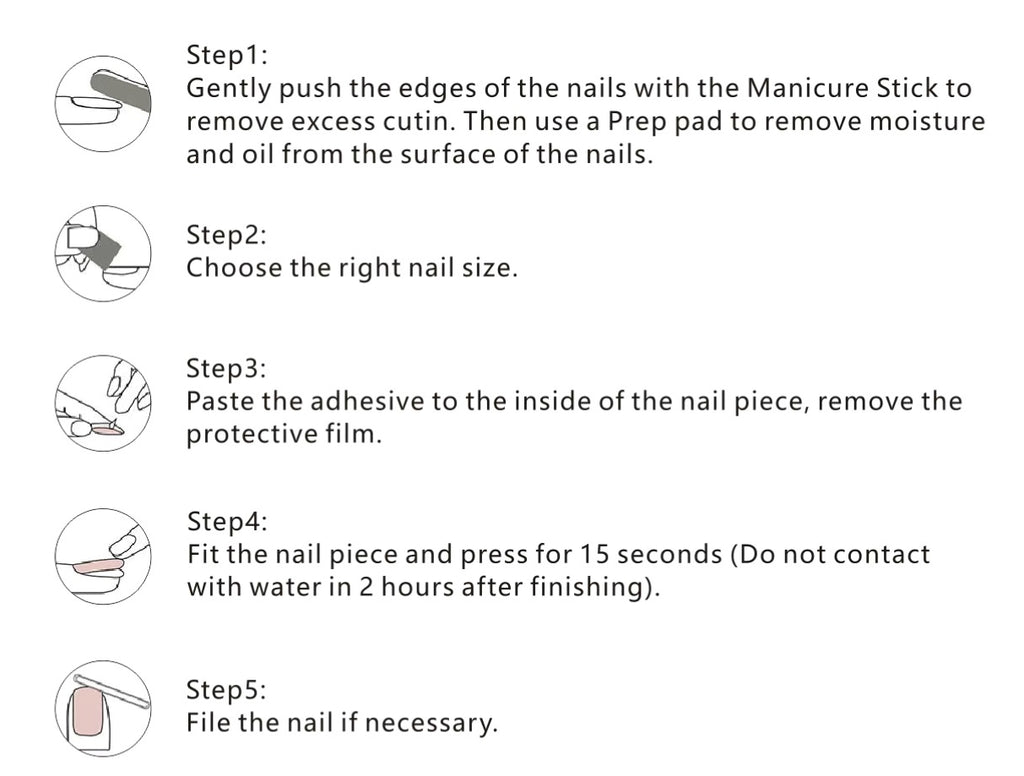 Match nails short round studded press-on nails instructions