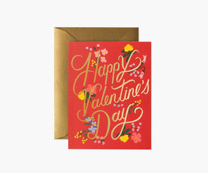 Happy Valentines Day Red Rifle Paper Co Card - Everlasting Flower Studio