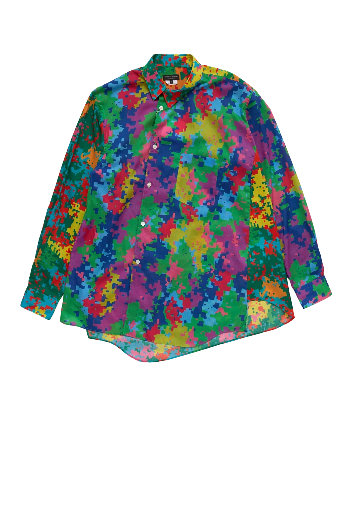Cdg Homme Plus Lawn Camo Print Asymetrical Shirt 1-multi In Multi