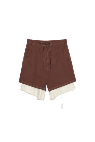 Edward Cuming Exploded Piece Dyed Shorts Brown