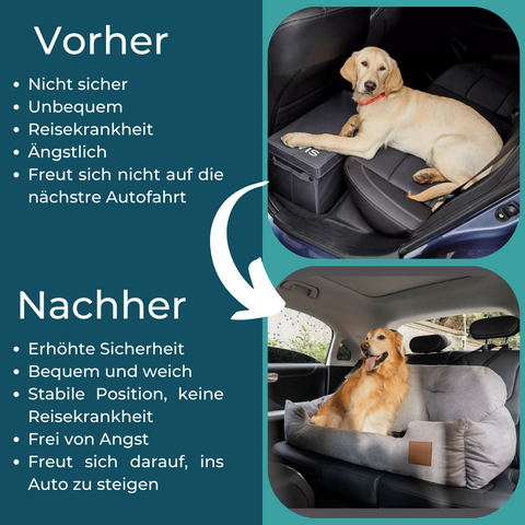 CALIYO Hunde-Autositz Auto-Tierbetten, Autositz für Hunde, Haustier-Sicherheitssitz,  geeignet für jede Art von Auto, abnehmbar und leicht zu reinigen