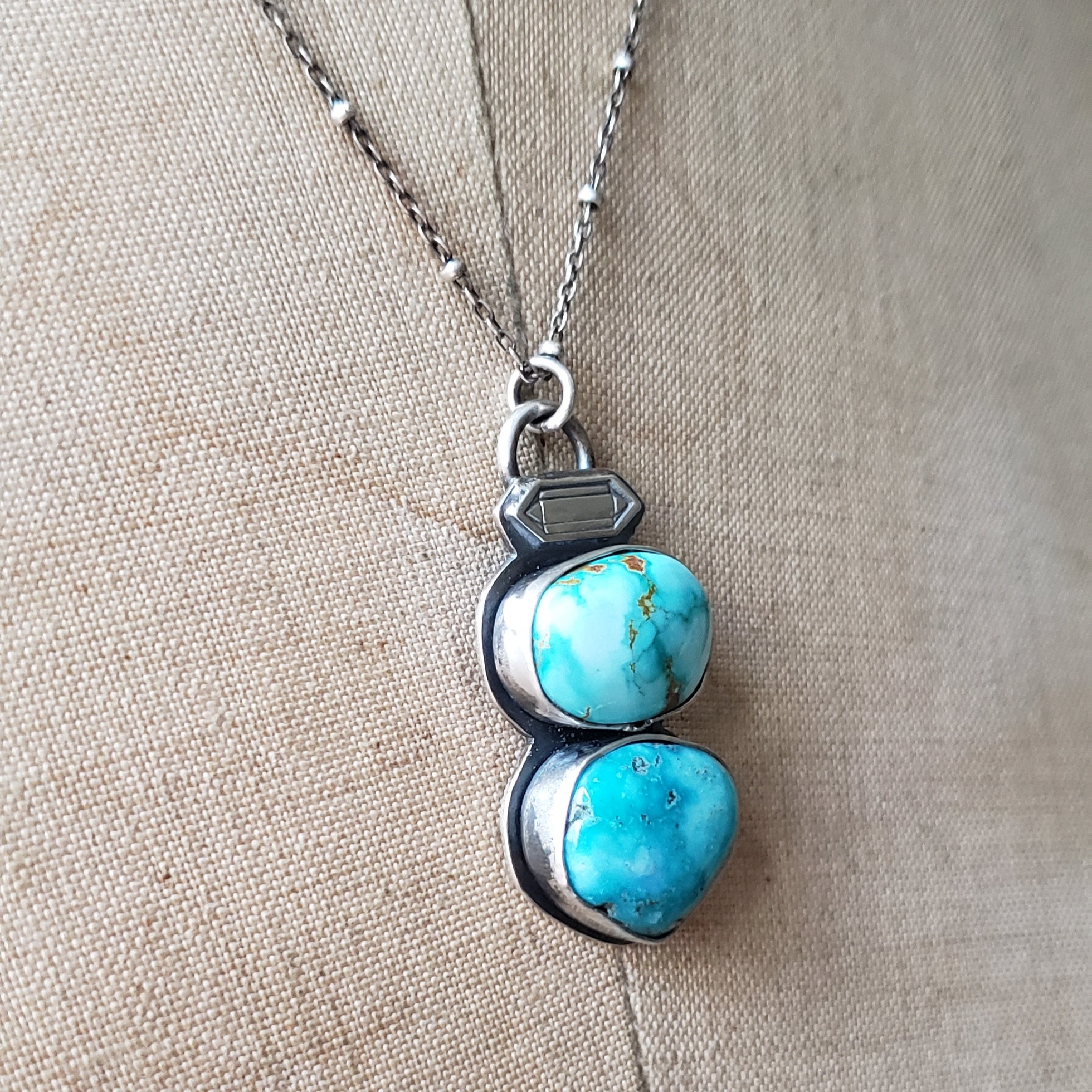 Sierra Nevada Turquoise Nuggets Pendant in Sterling Silver