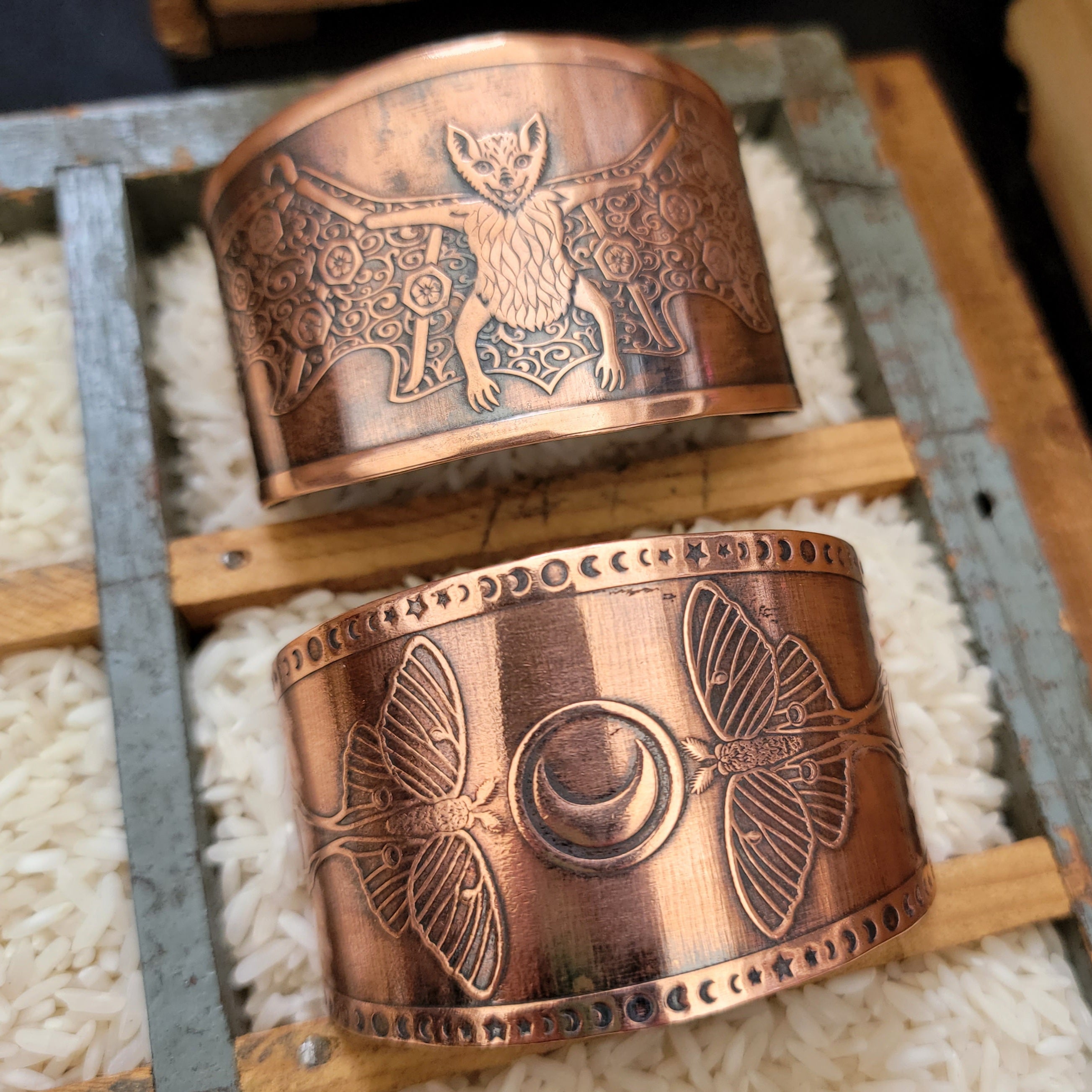 Copper Luna Moth Cuff