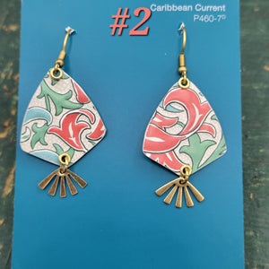The Leafy Floral Collection - Repurposed Tin Earrings