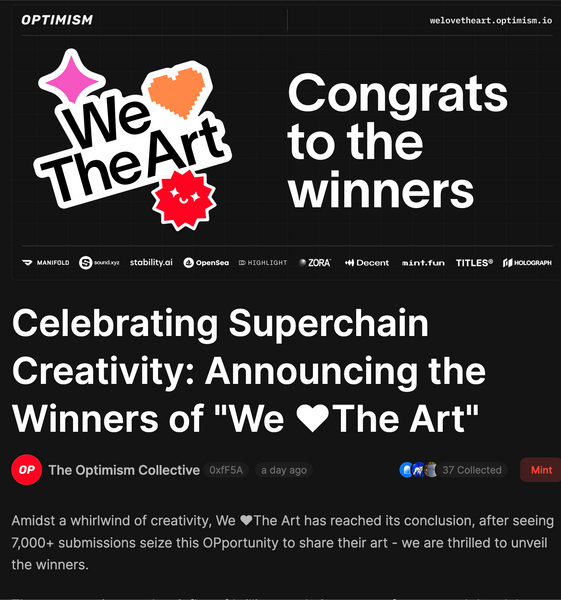 Lucky Star won the We <3 the Art Superchain contest in the AI category.  Read what they have to say.