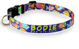 Tropical Reef Fish Blue Personalized Dog Collar