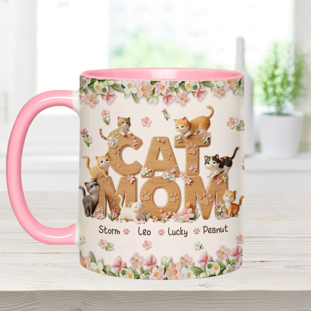 Cat Mom - Personalized Cat Accent Mug