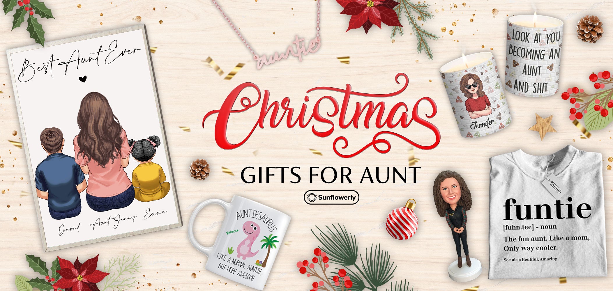 Christmas Banner For Aunt