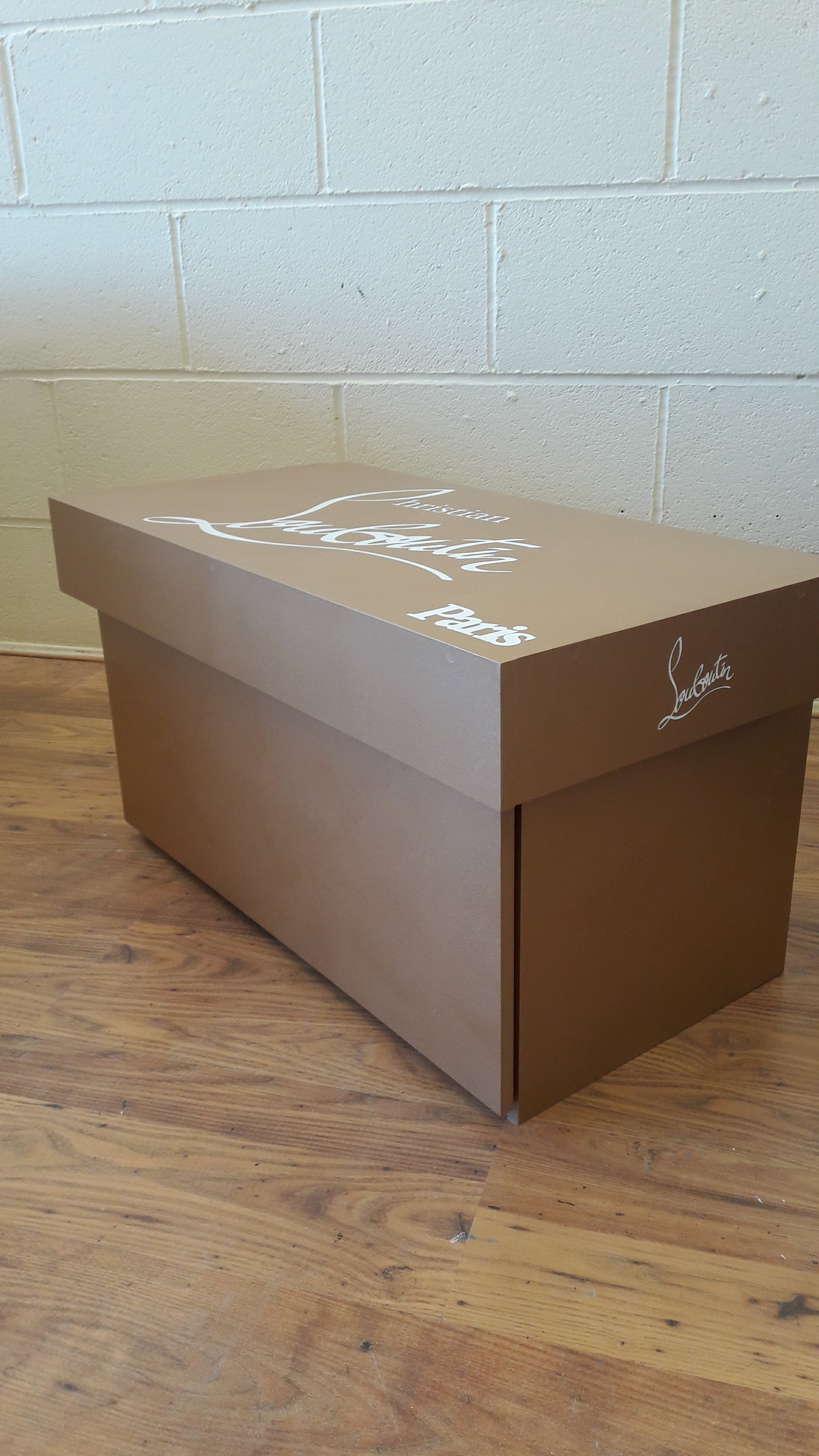 giant louboutin shoe box storage