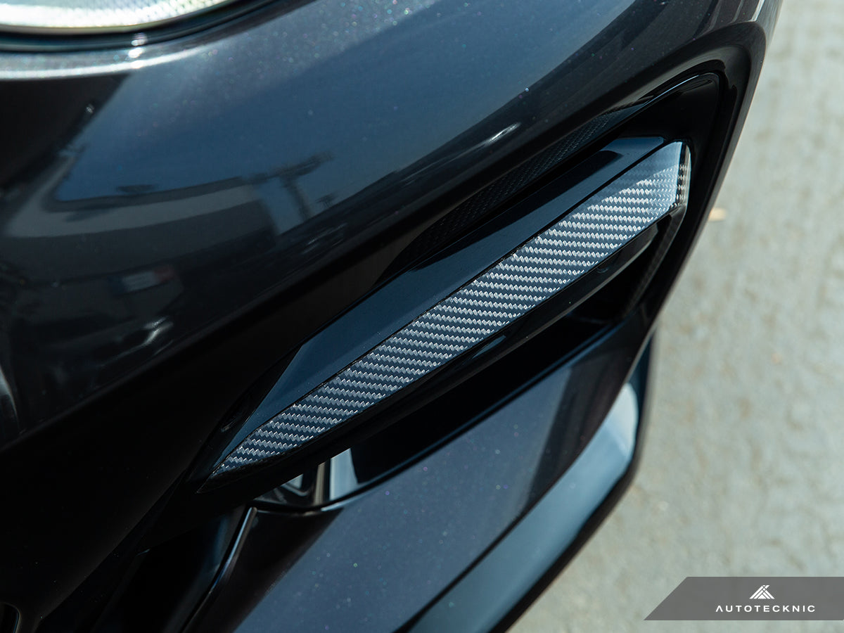 AutoTecknic Carbon Fiber Front Bumper Bull Bar Cover - Mercedes-Benz W –  Studio RSR