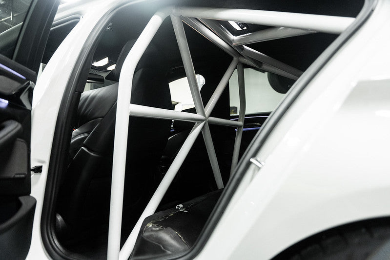 StudioRSR BMW F30 Full 6-point Roll cage / Roll bar - Black / DOM stainless  steel