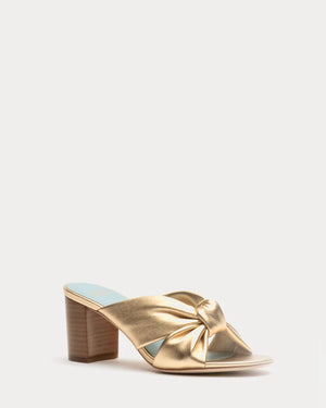 MOLLIE SLIDE HEEL NAPPA - Julian Gold