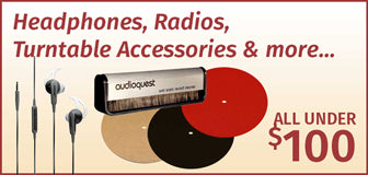 Headphones, Radios, Turntable Accessories & more... All under $100