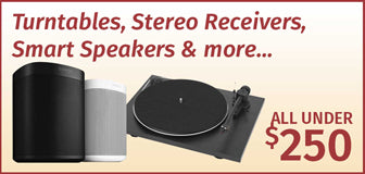 Turntables, Stereo Receivers, Smart Speakers & more... All under $250