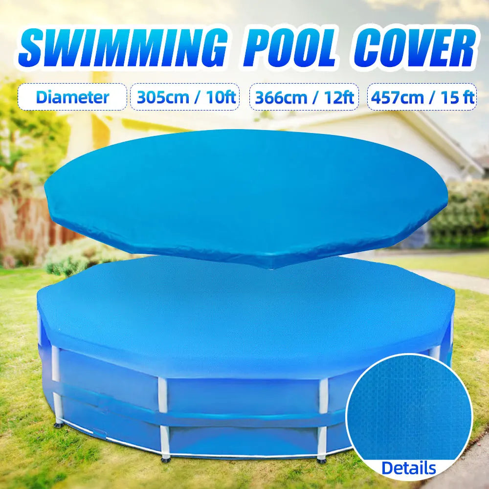 Swimming Pool Cover Round, Solar Summer Waterproof Pool, Tub Dust Outdoor PE Bubble, Film Blanket Accessory Pool Cover 10/12/15ft