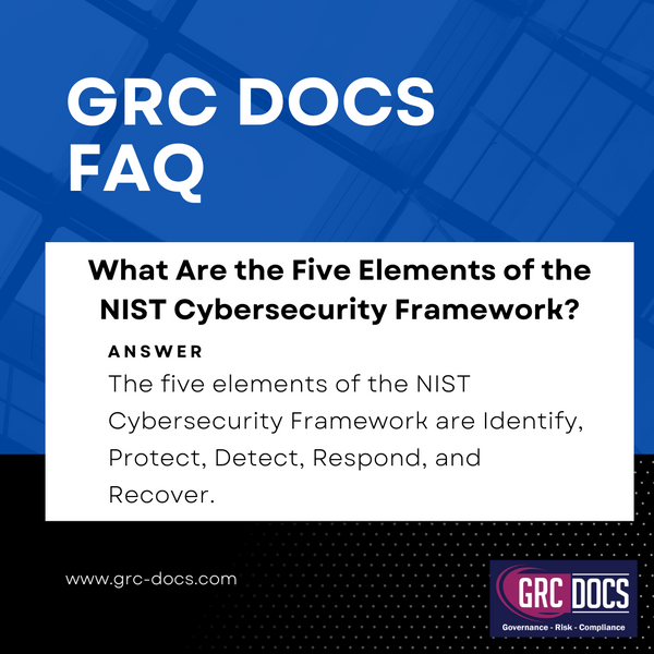 The five elements of the NIST Cybersecurity Framework