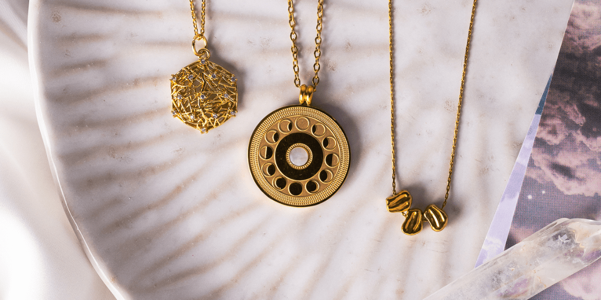 BLOG moon necklaces in gold