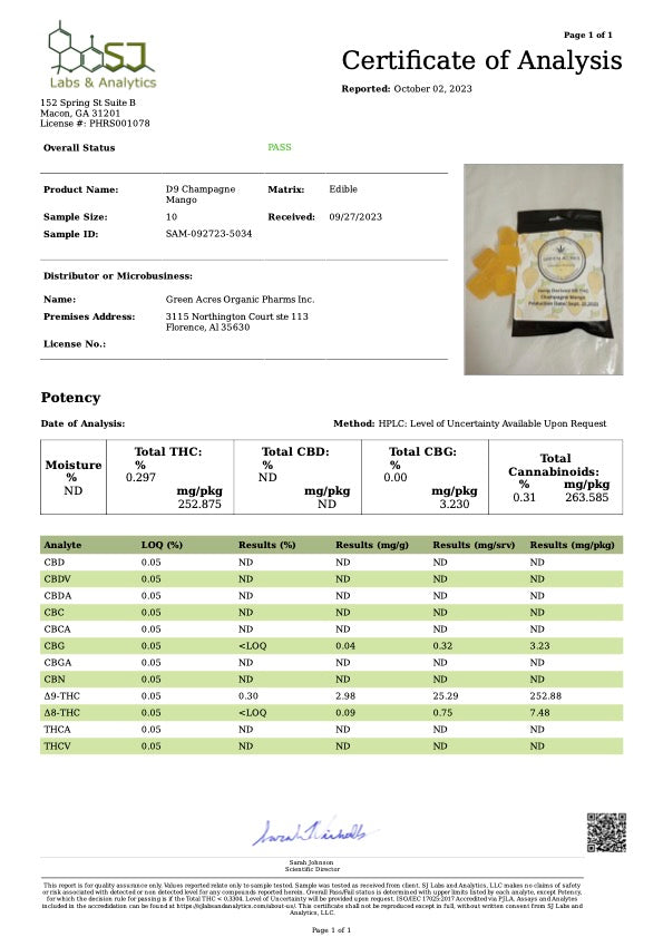 aa gummy coa