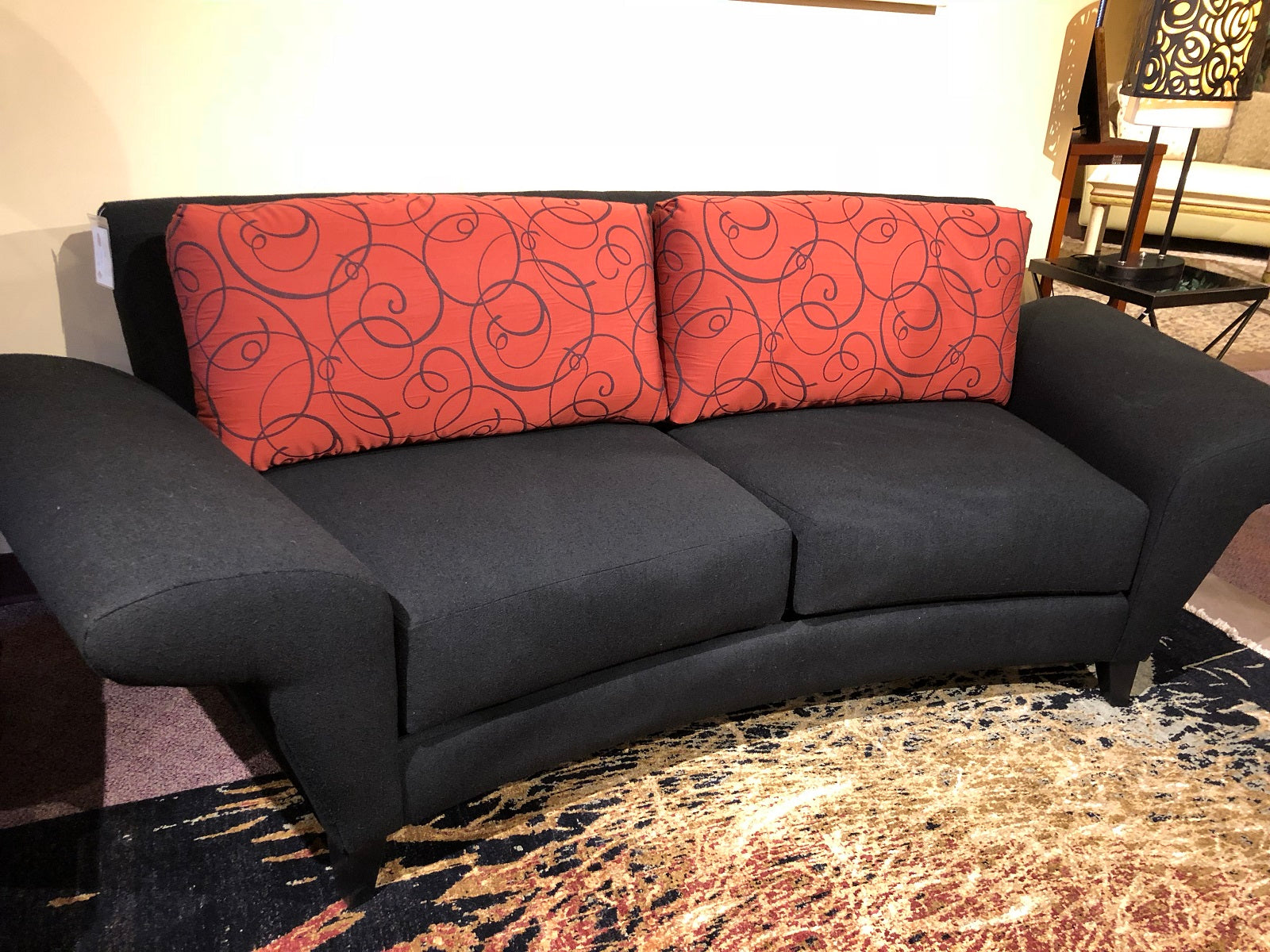 Bentley Apartment Modern Sofa Fabric Ruby Onyx