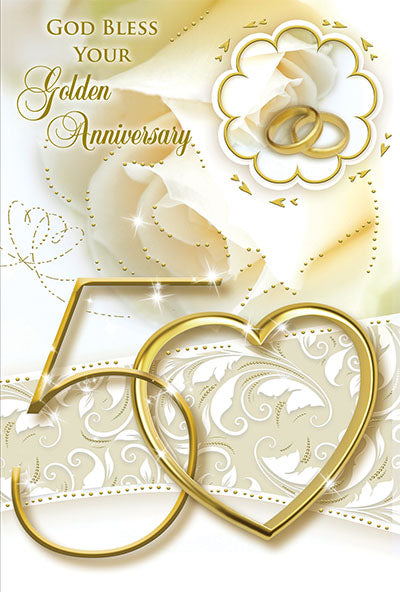 God Bless Your Golden Anniversary Greeting Card – Unique Catholic Gifts