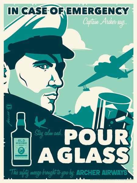 Officially licensed Archer silk screen print by Brian Miller