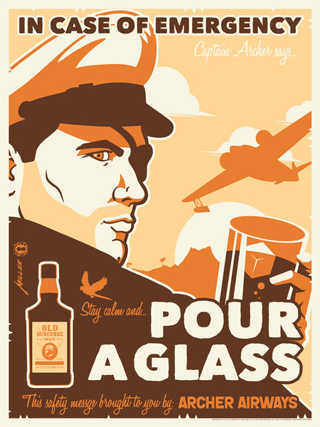 Officially licensed Archer silk screen print by Brian Miller