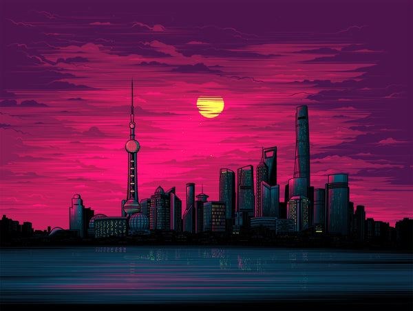 Shanghai Sunset by Dan Mumford