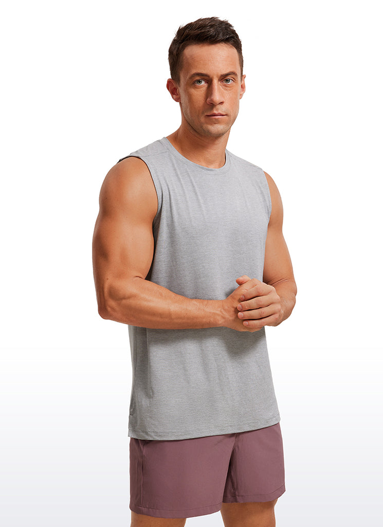 CRZ YOGA Men's Train Slim Fit Lightweight Rounded Scallop Long