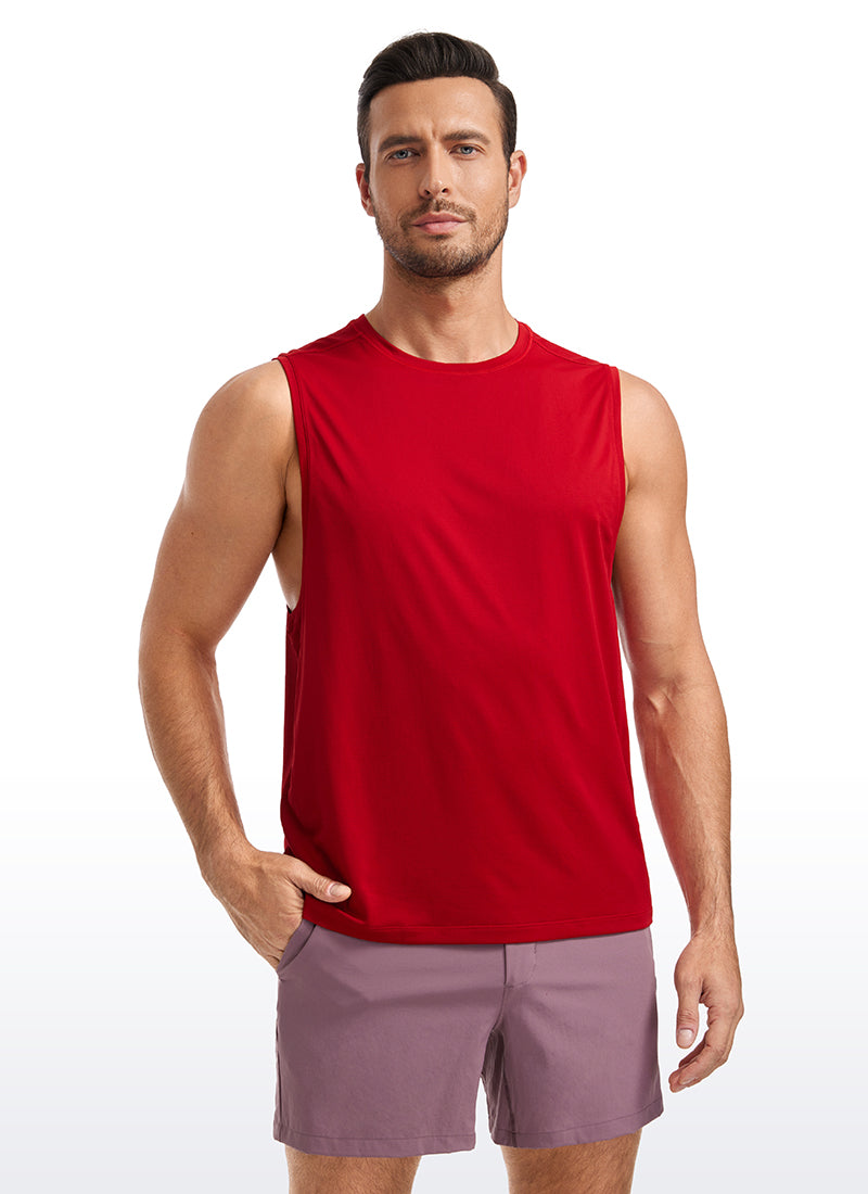 Buy LAPASA Men's 100% Cotton Ribbed Tank Tops Sleeveless Crewneck