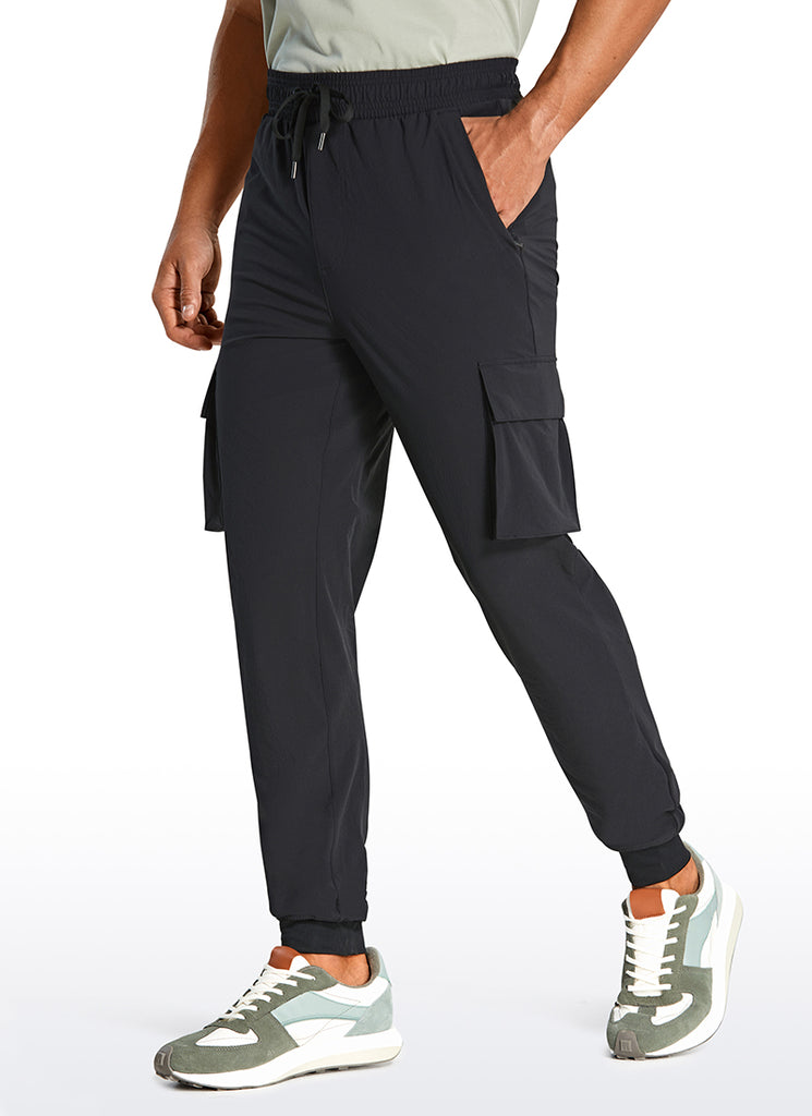 CRZ YOGA Womens Stretch Lightweight Casual Lounge Pants Tapered Athletic  Travel Joggers with Zipper Pockets