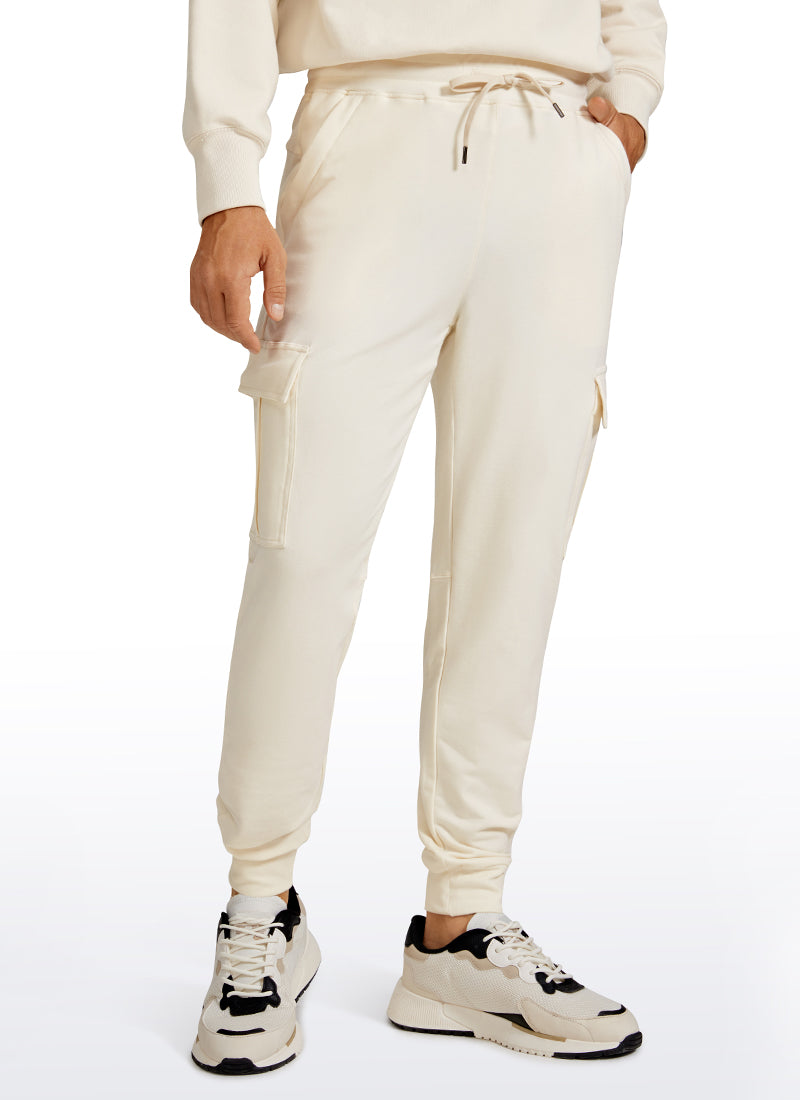 CRZ YOGA Men's Lightweight Joggers Slim Fit Sports Hiking Travel Pants with  Pockets - 30 Inches Khali Barley XL