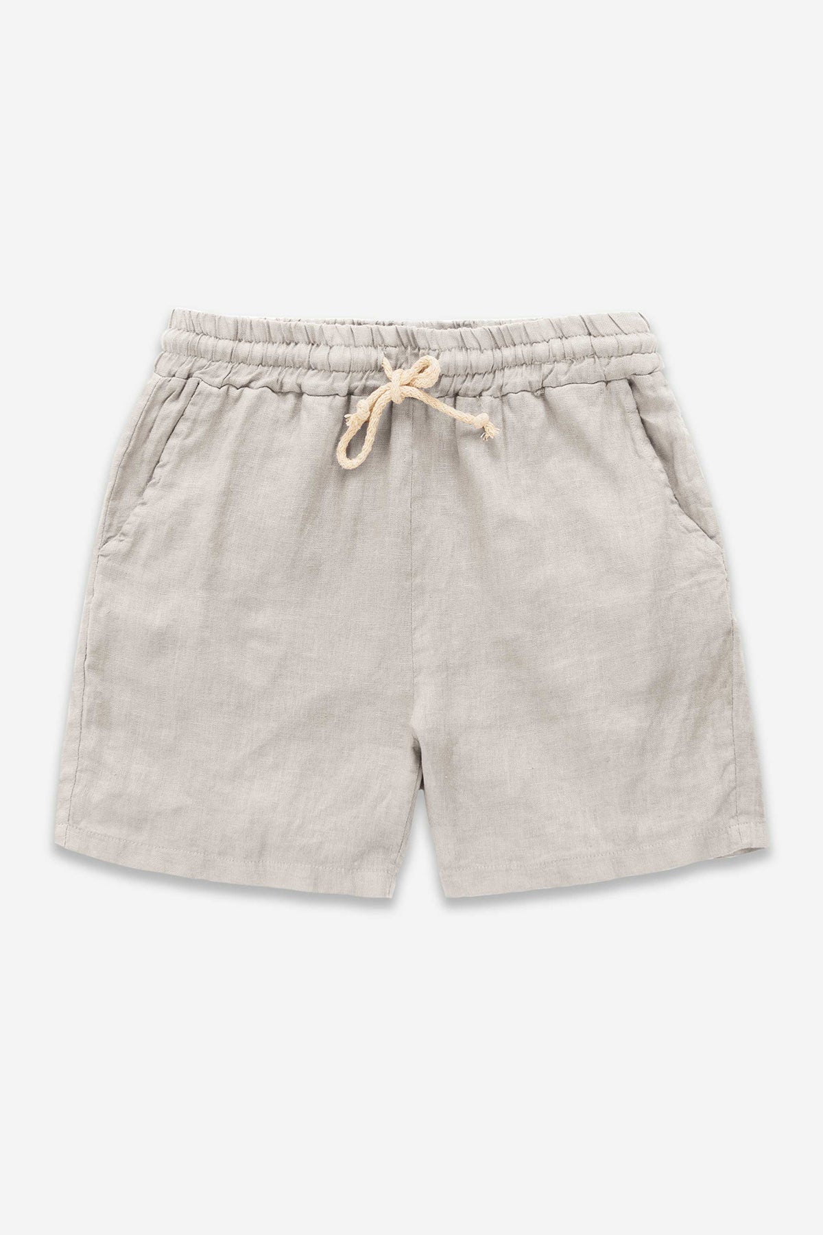 short fin Men's Linen Cargo Shorts (Natural, Size 30 L8002)