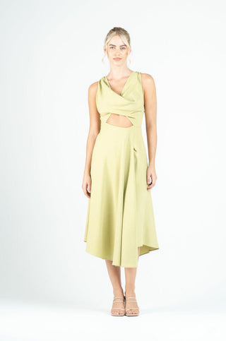 Panel flare dress (Trending style) with kiss pleat strap by Semasa  Clothing