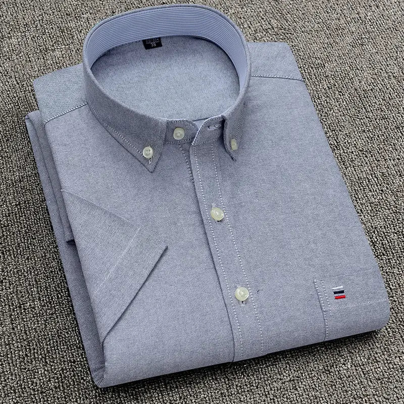 Nouveau S à 7XL manches courtes 100% coton Oxford doux