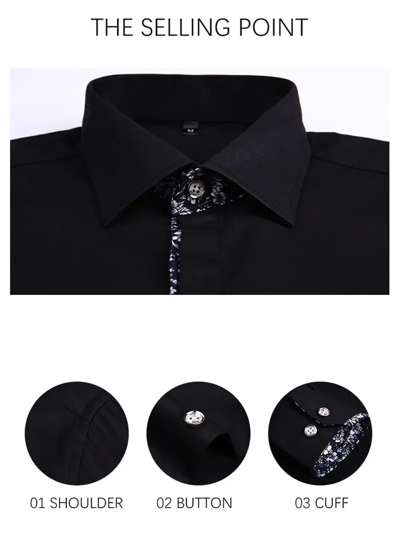 TFETTERS Men Shirt Spring Autumn Korean Long Sleeve Button