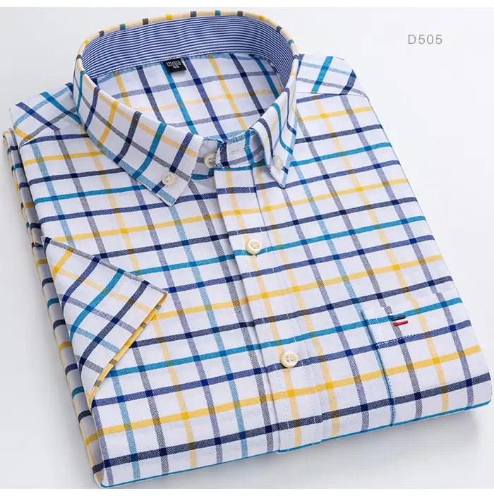 Camisas informales de verano de manga corta Oxford para hombre de calidad