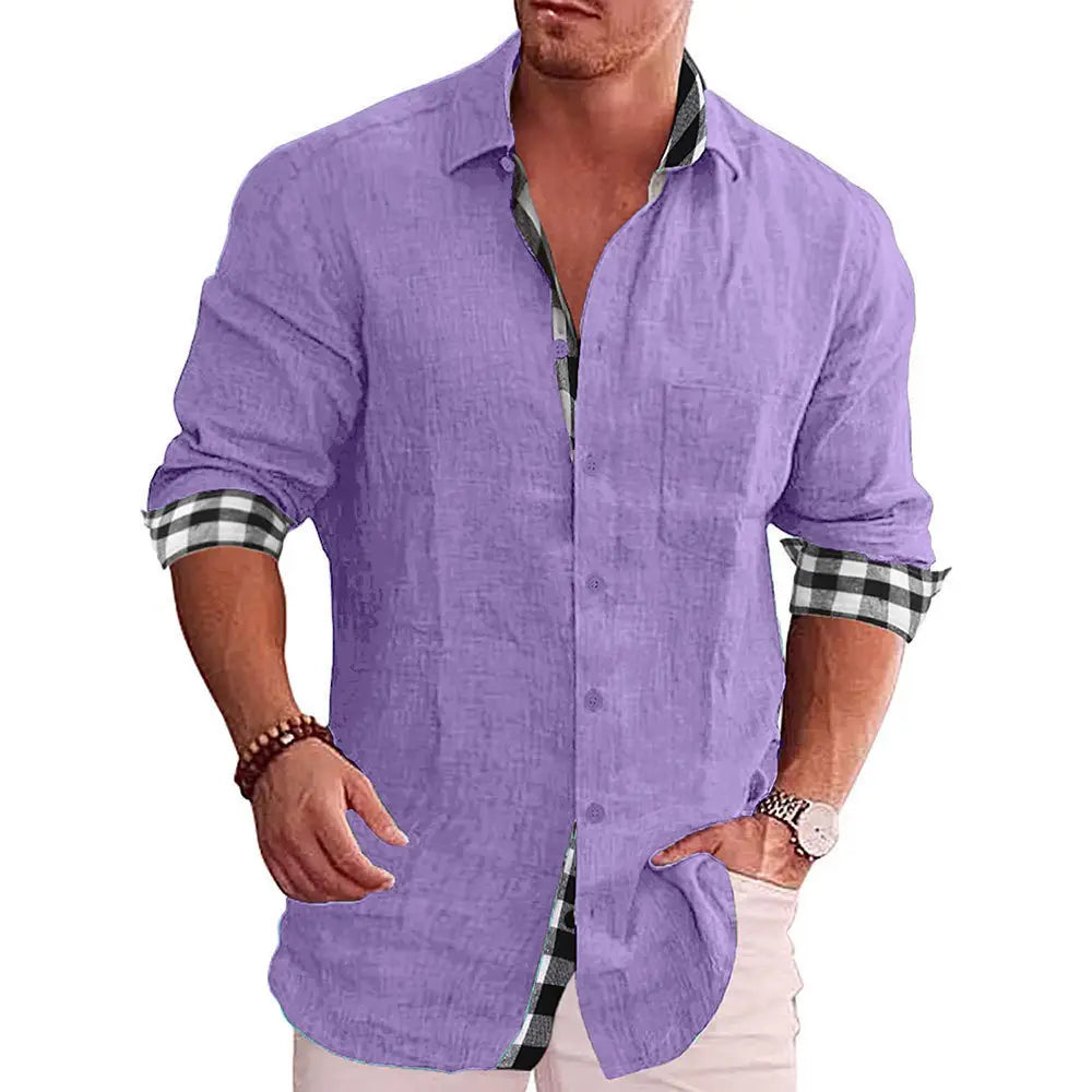 2023 nuevos hombres blusa casual camisa de lino de algodón tops sueltos