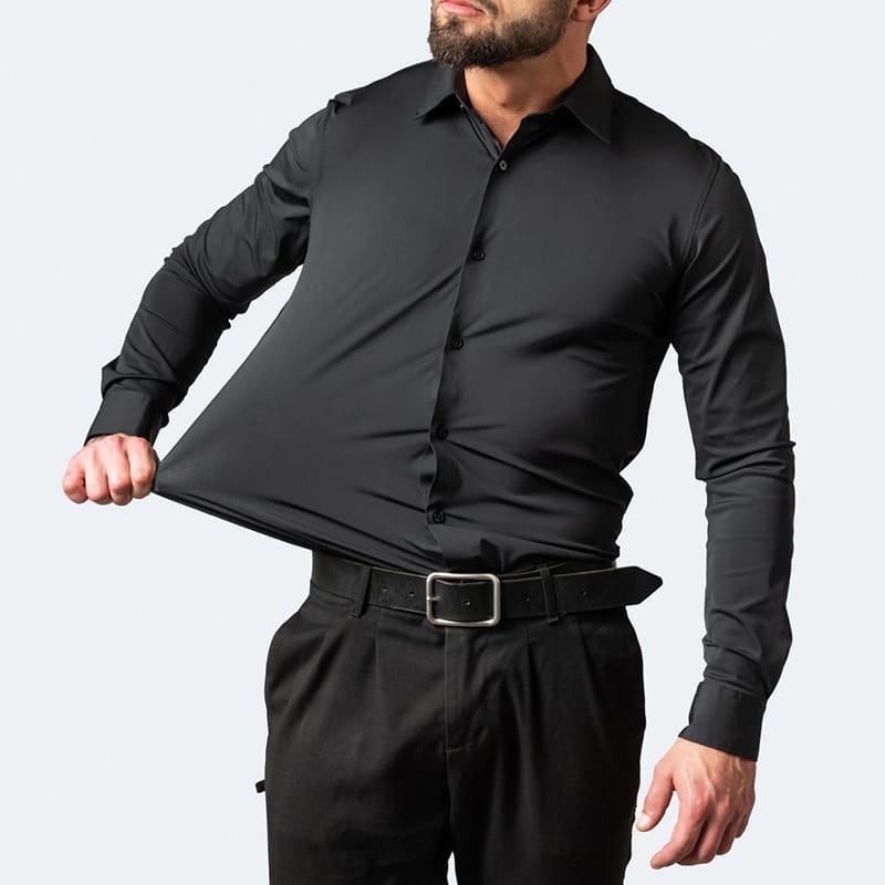 Chemise sociale pour hommes de printemps chemises habillées d'affaires minces pour hommes