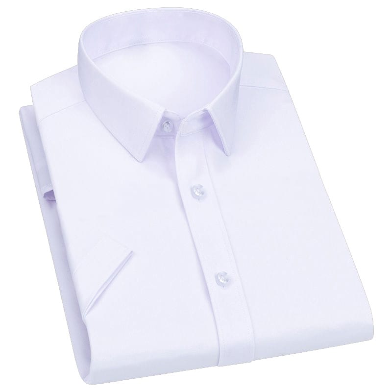 Vestido De Fibra De Bambú Para Hombre Camisa Casual De Manga Corta Blanco